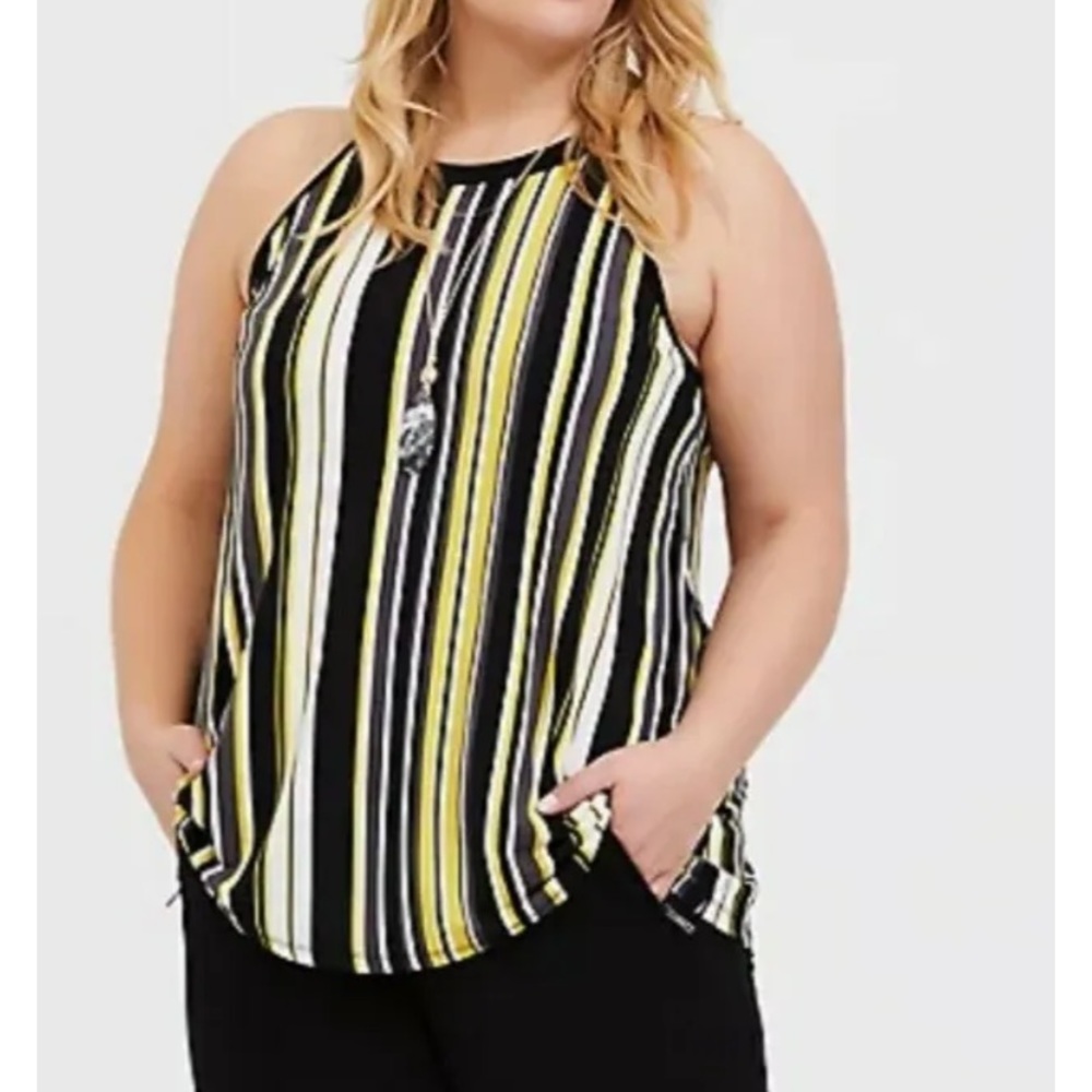 Torrid Studio Knit Multi Stripe High Neck tank 00x NWT